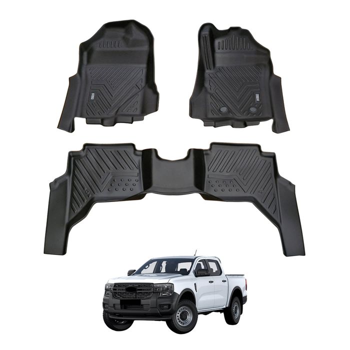AUSGO Car Floor Mats for Ford Ranger Next Gen Dual Cab 2022-Onwards All-Weather Floor Liners