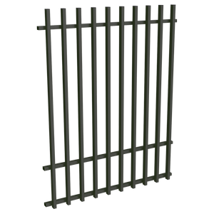 ProtectorAl 0350-1200W x 1500H Woodland Grey Aluminium Batten Pool Fence Panel with Mid Rail