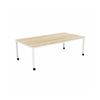 Olg Axis Mobile Table White Frame New Oak Smooth Top L1200mm X W750mm