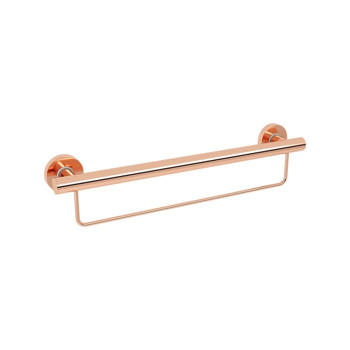 evekare 600mm Rose Gold Grab Rail With Towel Holder