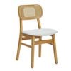 Maxhomm Set Of 2 Rattan Dining Chairs, French Cane Back Bentwood Chair With Pu Leather Padded Seat