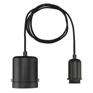 Brilliant Black Maggie Plug-In DIY Shade Holding Suspension Pendant