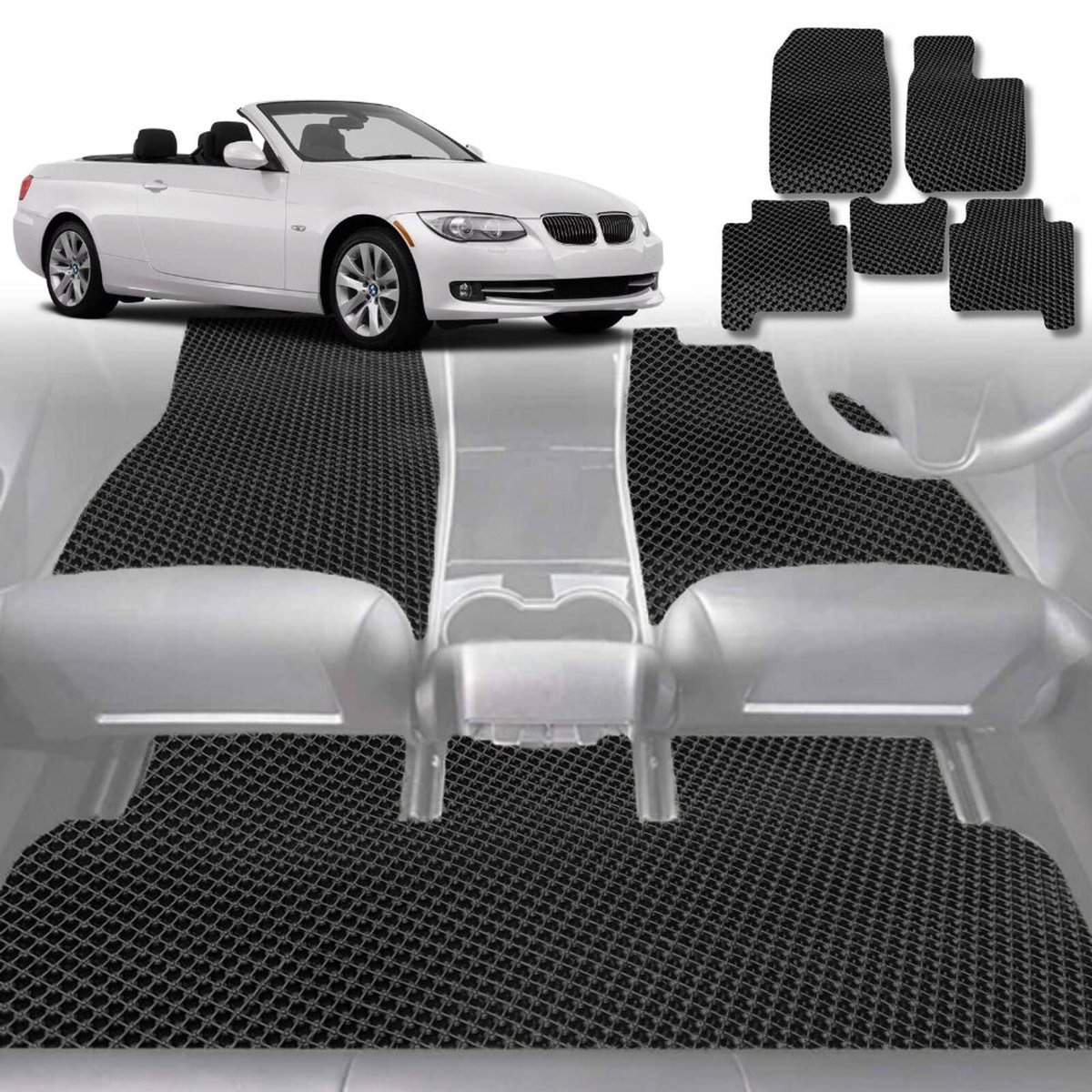 6D Diamond Car Floor Mats for BMW 3 Series Coupe/Convertible (E92 E93 ...