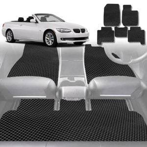 6D Diamond Car Floor Mats for BMW 3 Series Coupe/Convertible (E92 E93)2005-2013-Full Set-Black-Outback GT