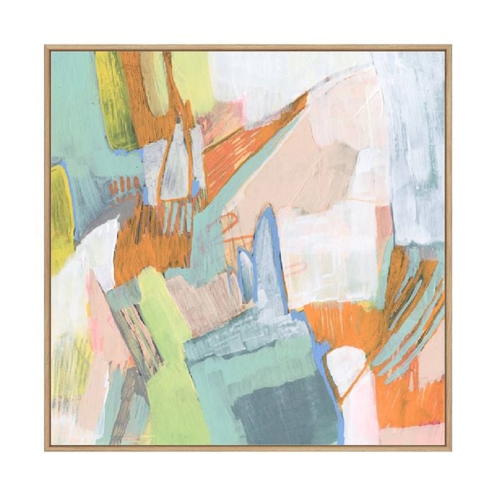 Artey | Candied Sherbet II - Framed Canvas - Natural Frame - 84 x 84cm