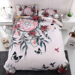 3D White Dreamcatcher butterfly  Quilt Cover Set Bedding Set Pillowcases