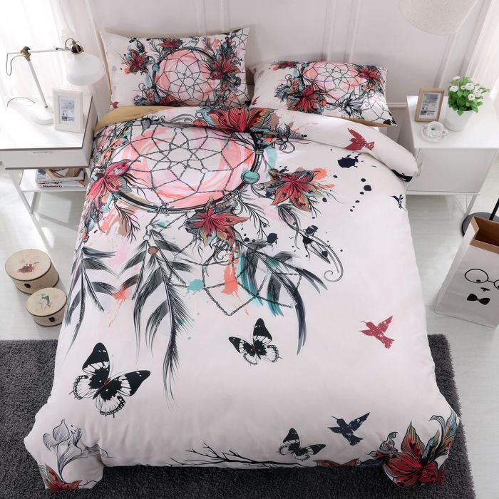 3D White Dreamcatcher butterfly  Quilt Cover Set Bedding Set Pillowcases