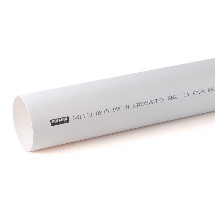 Holman 75mm x 1m PVC Stormwater Pipe