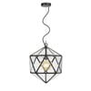 Telbix Lazlo Modern Pendant Hanging Lamp Light Solid Brass Glass Black Clear