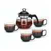 5pc Fissman Teapot With 4 Cups 150ml Glass European Quality Set 700ml