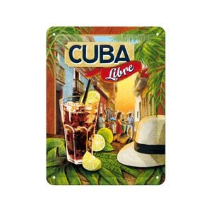 Nostalgic-art 15x20cm Small Wall Hanging Metal Sign Plaque Cuba Libre