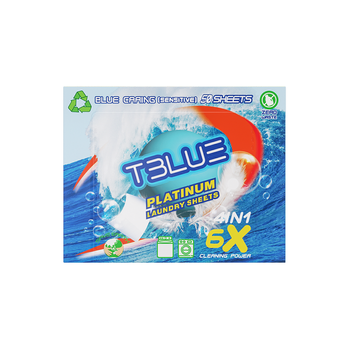 TBLUE Laundry Sheets (50 Loads) Blue Caring $0.27 per Load
