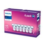 Philips LED Cool White Classic 4.6w GU10 Globe - 6 Pack