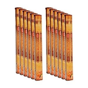 12PK HEM Home Fragrance Scented Smelling Incense Sticks Packet Set Sandal Rose