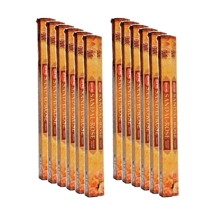 12PK HEM Home Fragrance Scented Smelling Incense Sticks Packet Set Sandal Rose