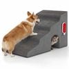 Costway 4-Tier Dog Stairs Pet Ramp Foam with Pet Hair Remover Grey