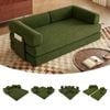 Advwin 5 in 1 Folding 2 Seater Sofa Bed Corduroy Convertible Floor Lounge Fold Out Sleeper Couch Green