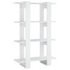 vidaXL Book Cabinet/Room Divider High Gloss White Storage Cabinet Bookcase