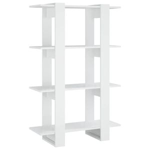 vidaXL Book Cabinet/Room Divider High Gloss White Storage Cabinet Bookcase