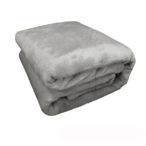 Canine Faux Fur Throw Rug 127 x 152 cm Grey