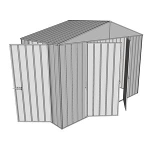 Build-a-Shed 3.0 x 1.5 x 2.3m Triple Hinge Door Narrow Shed - Zinc