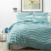 Cloud Linen Wave 100% Cotton Chenille Vintage Washed Tufted Quilt Cover Set King Aqua