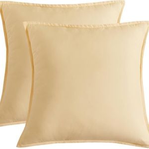 CleverPolly Twin Pack Vintage Washed Microfibre European Pillowcase - Butter