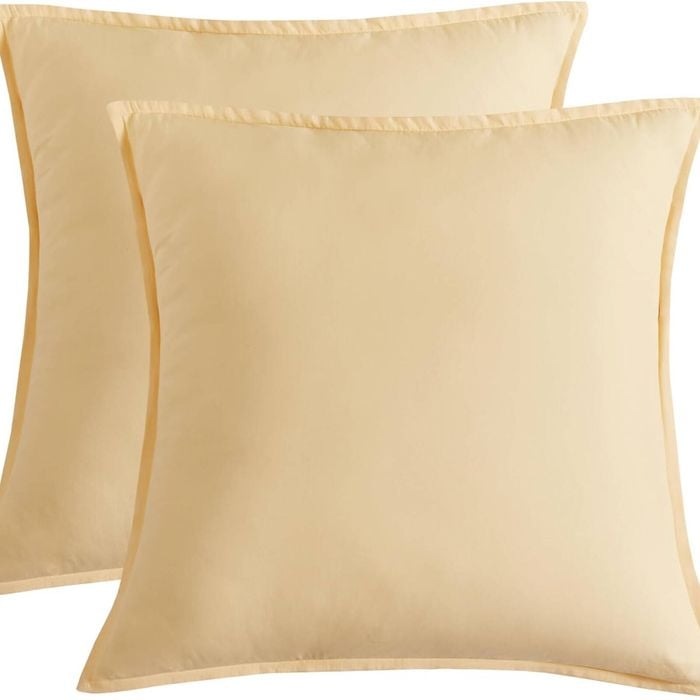 CleverPolly Twin Pack Vintage Washed Microfibre European Pillowcase - Butter