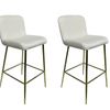 Velvet Bar Stool White - Set of 2