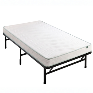Zinus King Single Durable SmartBase Folding Metal Bed Frame & Bonnell Spring Mattress Set, Essential Inner Spring