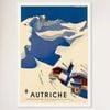 Galrie Austria Autriche Vintage Ski Poster-Retro Art from the Mid-20th Century Artwork, White Frame, A0 84 x 119cm (33 x 47inch)