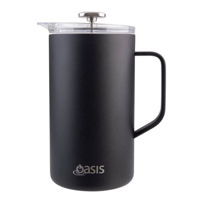Oasis Oasis Stainless Steel Double Wall Insulated Coffee Press 8 Cup Black