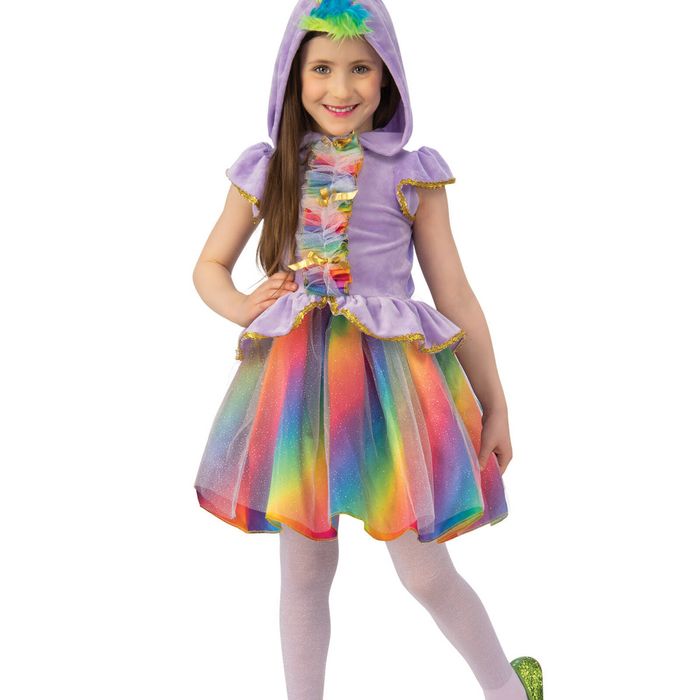 Rubies Unicorn Costume Child Dress Velour Rainbow Horn Glitter Tulle - Rainbow