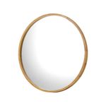 Oikiture 70cm Round Wall Mirrors Wooden Home Decor