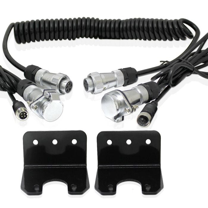 Elinz Metal Mounting Bracket + Heavy Duty Trailer Cable Coil and 4PIN Connectors 1 AV Input