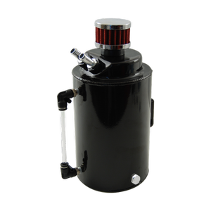 Cal Custom 2 Litre Round Black Aluminium Oil Catch Tank