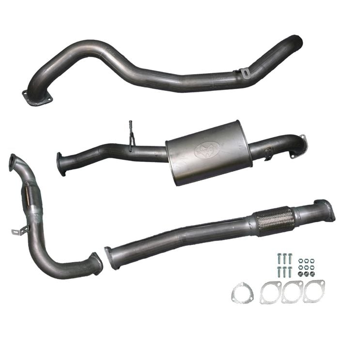 Ignite Exhausts Turbo Back For Nissan Gu Patrol 3l Coil Spring Ute 3" Cat & Muffler Raw Aluminised Steel