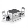 Keezi 4-in-1 Kids Table and Chairs Set with Bookcase & Storagebox, Grey