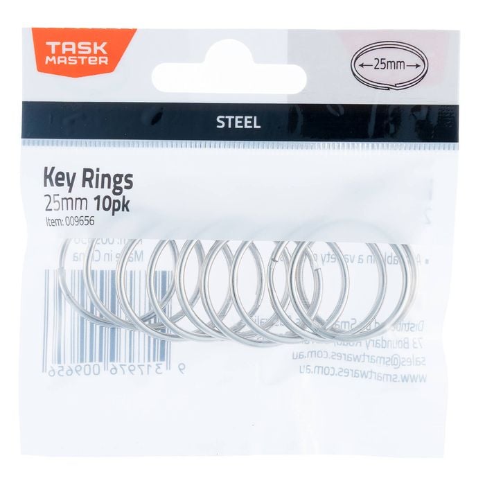 Taskmaster 25mm Key Ring - 10 Pack