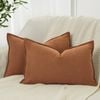 Gioia Casa Twin-Pack Linen Cushion Covers - Linen-Cotton Blend with Hidden Zipper Design - Terracotta, 30cm × 50cm