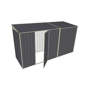 Build-A-Shed 1.2 x 3.7 x 2.0m Skillion Single Hinged Side Door Shed - Grey