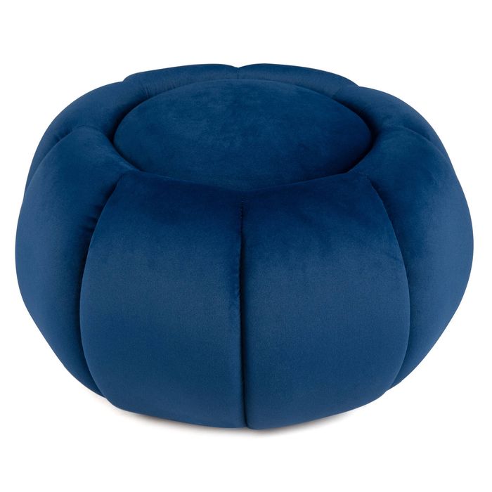 Costway Pumpkin Ottoman Footrest Stool w/Hidden Storage & Removable Lid-Blue