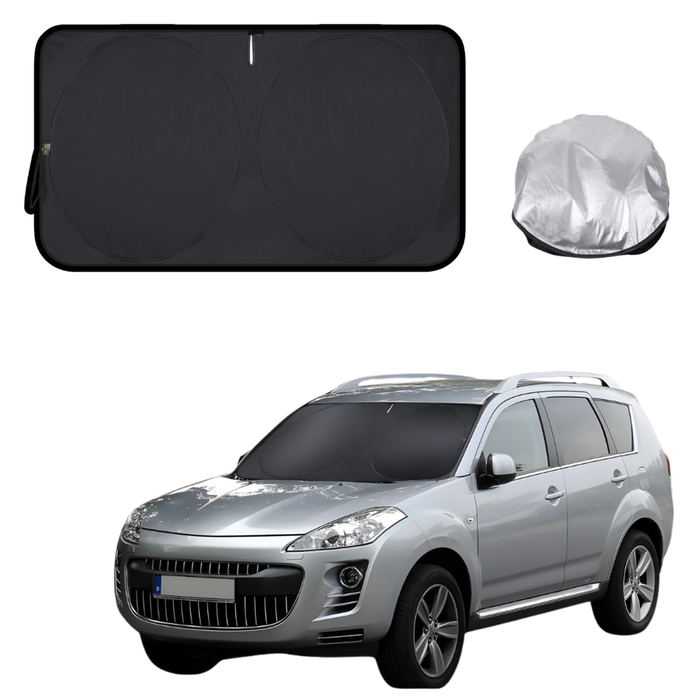 Front Windscreen Sun Shade for Peugeot 4007 SUV 2007 - 2012 - Standard 150 x 85 cm - Black