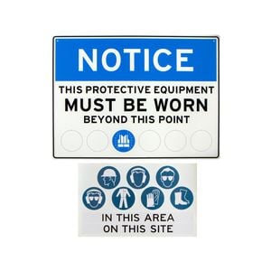 Brutus PPE Must be Worn Plastic Sign 600x450mm