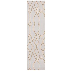 The Rug Connection Harley Ivy Gold Runner Off White 300x80cm - Medium Runner Pet Friendly Indoor Rug