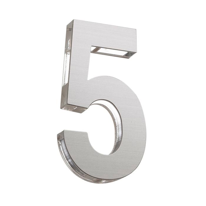 Sandleford 120mm Stainless Steel Azure House Number 5