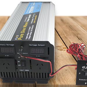 Elinz Pure Sine Wave Power Inverter 2500W/5000W 12V-240V AUS Plug Remote Control - With Remote Control | Pure Sine Wave | 12V