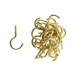 Everhang 17mm Brass Plated Cup Hook - 25 Pack