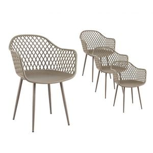 Gardeon 4PC Dining Chairs PP Lounge Chair Patio Furniture Garden Coffee