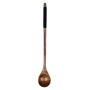 Anygleam Natural Brown 6pcs Wooden Tea Long Spoon Kitchen Tableware